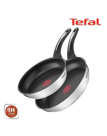 [테팔] 팬&냄비 인덕션 스테인리스 스틸 뉴 이모션 2종세트 (프라이팬 24cm+28cm)