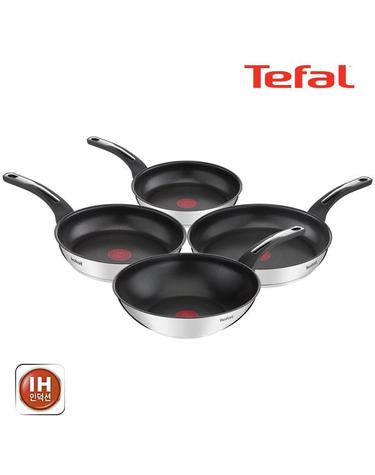 [테팔] 팬&냄비 인덕션 스테인리스 스틸 뉴 이모션 4종세트 (프라이팬 18cm+24cm+28cm+볶음팬 28cm)