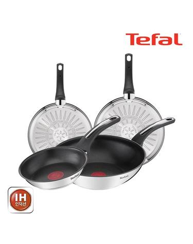 [테팔] 팬&냄비 인덕션 스테인리스 스틸 뉴 이모션 4종세트 (프라이팬 18cm+20cm+24cm+볶음팬 28cm)