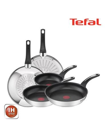 [테팔] 팬&냄비 인덕션 스테인리스 스틸 뉴 이모션 5종세트 (프라이팬 18cm+20cm+24cm+28cm+볶음팬 28cm)