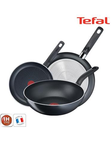 [테팔] 팬&냄비 인덕션 스타트이지 3종세트 (프라이팬 24cm+32cm+볶음팬 28cm)