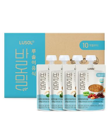 [보리보리] 짜먹는 이유식 실온이유식 바로밀 10~12개월 10팩 파우치형