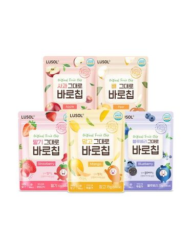 [보리보리] 과일 그대로 바로칩 10팩 골고루세트  동결건조 과일칩