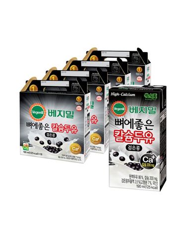 [보리보리]  뼈에좋은 칼슘 두유 검은콩 190mlx16팩x4박스