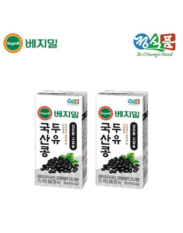 [보리보리]  국산콩 검은콩 고칼슘 두유 190mlx96팩