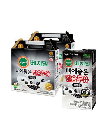 [보리보리]  뼈에좋은 칼슘 두유 검은콩 190mlx16팩x2박스