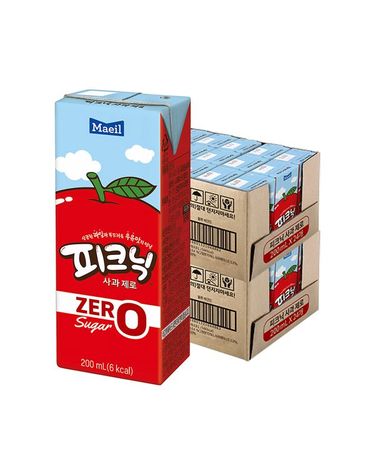 [보리보리] 매일 피크닉 제로 사과 200ml 48팩 24팩 2박스