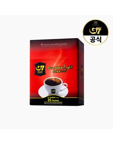 [보리보리]  블랙커피 퓨어블랙 라이트 0.9g x 25개입 / 원두커피 / 아메리카노 / 베트남커피
