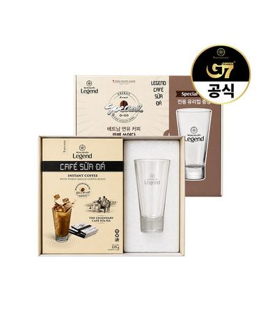 [보리보리] 커피 쭝웬 레전드 연유커피 쓰어다 글라스컵 선물세트 25g 9개입 X 2개 18개입