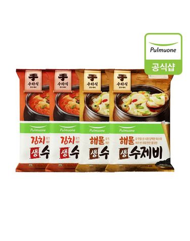 [보리보리]  수제비 2종김치/해물 4봉 혼합구성