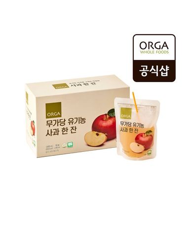 [보리보리] ORGA 무가당 유기농 사과 한잔 140ml10ea