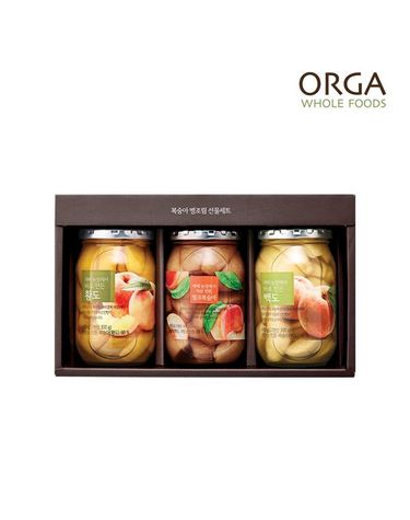 [보리보리] ORGA 3색 복숭아병조림 선물세트450g x 3개입
