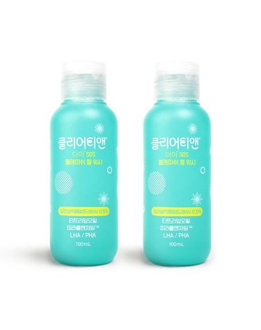[보리보리] 클리어티앤 더마 SOS 블레미쉬 젤 워시 100ml x 2개 - 진정,모공,피지,노폐물,쿨링