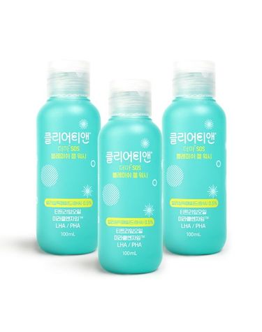[보리보리] 클리어티앤 더마 SOS 블레미쉬 젤 워시 100ml x 3개 - 진정,모공,피지,노폐물,쿨링