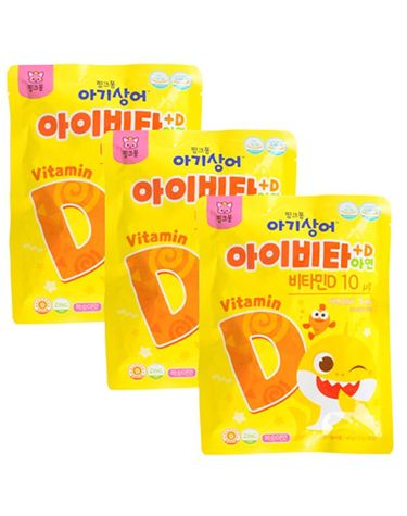[보리보리] 핑크퐁 아기상어 아이비타D+아연 40정 x 3개