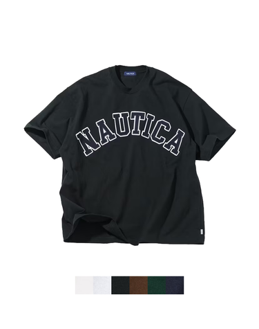 노티카 NAUTICA 빅 실루엣 아치 로고 반팔 티셔츠 1026207500203