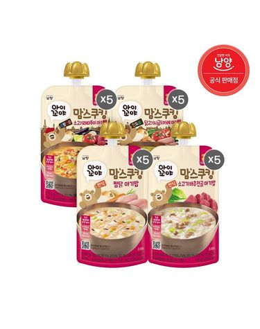 [보리보리] 맘스쿠킹 유아 이유식15개월~ 140g 4종 맛별 5개씩 총 20개입 + 아몬드데이 오리지널 2개입 증정