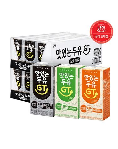 [보리보리] 맛있는두유GT 3종달콤,담백,검은콩 24팩 +24팩 골라담기