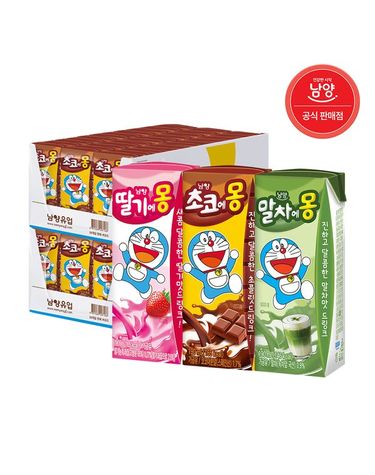 [보리보리] 혼합 에몽시리즈 3종 초코,딸기,말차 12팩+12팩 총24팩1박스 골라담기