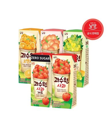[보리보리] 과수원 5종 사과,복숭아,오렌지,청포도,사과제로 190ml 48팩 골라담기