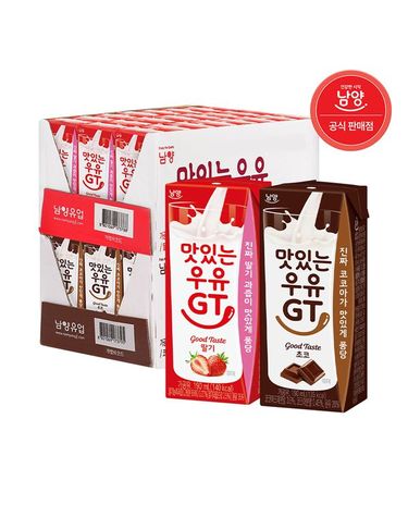 [보리보리] 맛있는우유GT 180ml 멸균 딸기/초코 48팩 골라담기