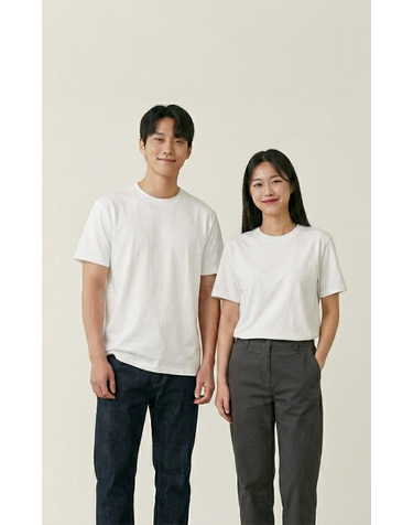 40000KM 무지 라운드 반팔티 3장 남녀공용 베이직 티셔츠