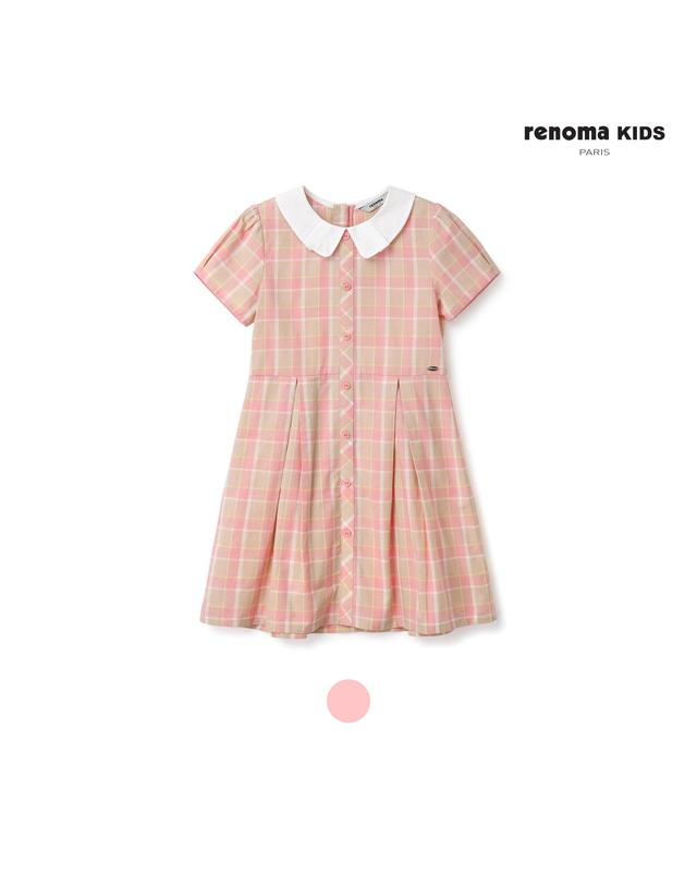 레노마 키즈 레노마키즈 단정한핑크체크원피스 (R2322O601-T) 착용컷
