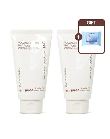 이니스프리 화산송이 바하 모공 클렌징 폼 150g 2개 + 클렌징티슈