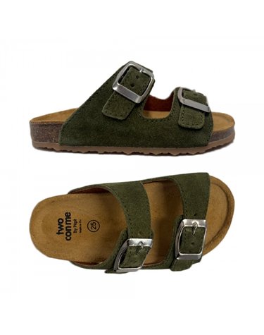 키즈 투콘미 막심 더블 버클 스웨이드 샌들 카키 BK25 SUEDE KHAKI