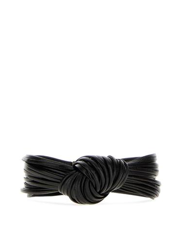 [해외직구][X45]BOTTEGA VENETA 857356VAHUA 1000 여성 팔찌 브레이슬릿 여자팔찌 Black leather Knot bracelet