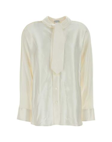 [해외직구][X45]보테가 베네타 862348V6H10 9071 여성 셔츠 남방 블라우스 Ivory silk shirt
