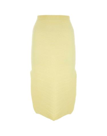 [해외직구][X45]보테가 베네타 772438V3N70 7077 여성 정장 수트 Yellow stretch cotton blend skirt