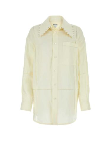[해외직구][X45]BOTTEGA VENETA 792283V4B60 9204 여성 셔츠 남방 블라우스 Cream linen shirt