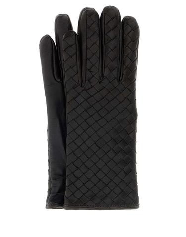 [해외직구][X45]보테가 베네타 804439V0171 2113 여성 장갑 글로브 니트 가죽 Dark brown leather gloves