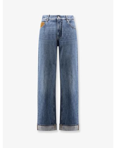 [해외직구][N85]보테가 베네타 831605 남성 데님 청바지 진 BOTTEGA VENETA Wide leg jeans with turn up