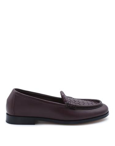 [해외직구][Q11]보테가 베네타 876126VBSDO6176 여성 플랫슈즈 BROWN LEATHER FLATS