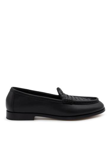 [해외직구][Q11]보테가 베네타 876126VBSDO1000 여성 플랫슈즈 BLACK LEATHER FLATS