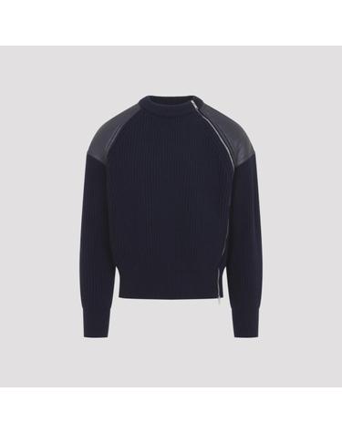 [해외직구][D14]보테가 베네타 A006Y4V7BE0 4170 AZZURRITE 남성 니트 스웨터 가디건 Bottega Veneta Patch Leather Sweater