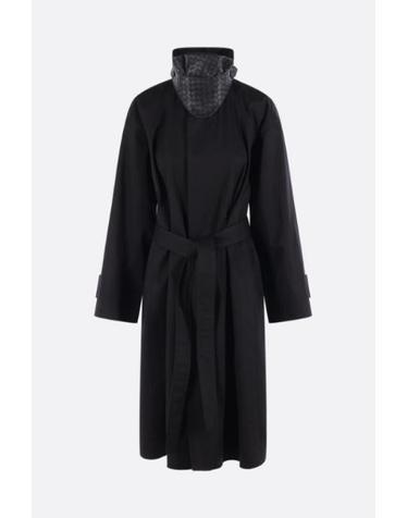 [해외직구][E32]보테가 베네타 871388V6KO01010 여성 트렌치코트 BOTTEGA VENETA cotton trench coat with leather collar