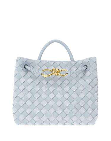 [해외직구][X45]BOTTEGA VENETA 766014V76A1 1702 여성 토트백 쇼퍼백 탑핸들백 핸드백 Pastel light blue leather and suede small Andiamo handbag