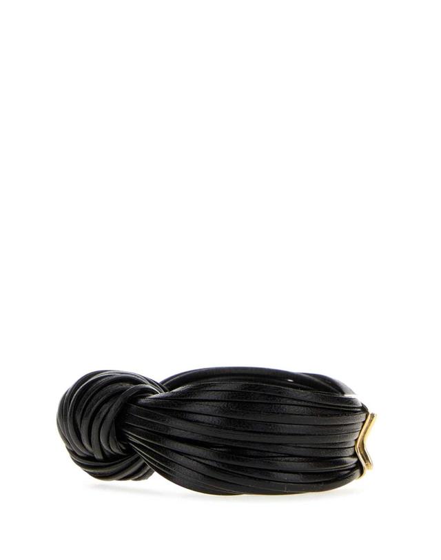 보테가 베네타 [해외직구][X45]BOTTEGA VENETA 857356VAHUA 1000 여성 팔찌 브레이슬릿 여자팔찌 Black leather Knot bracelet 착용컷