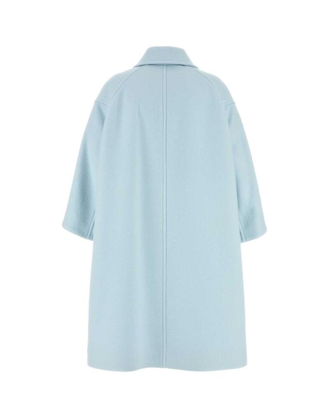 보테가 베네타 [해외직구][X45]BOTTEGA VENETA 835474V34J0 4068 여성 코트 하프 롱 트렌치 오버코트 코트자켓 Light blue cashmere coat 착용컷