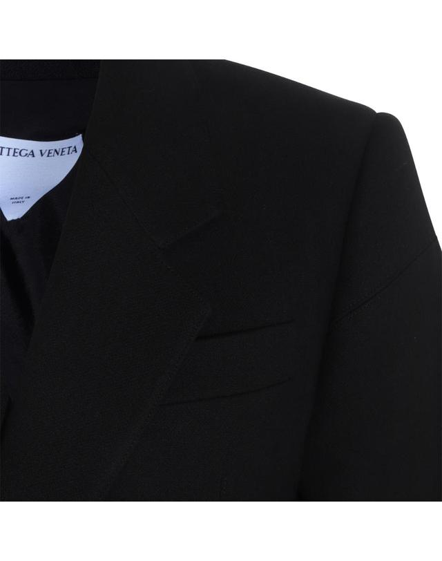 보테가 베네타 [해외직구][B47]보테가 베네타 753426VKPH01000 여성 코트 아우터 BLACK COTTON BLEND COAT 착용컷
