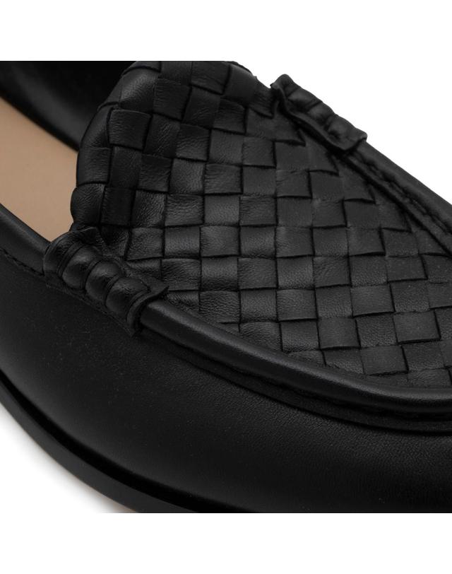 보테가 베네타 [해외직구][Q11]보테가 베네타 876126VBSDO1000 여성 플랫슈즈 BLACK LEATHER FLATS 착용컷