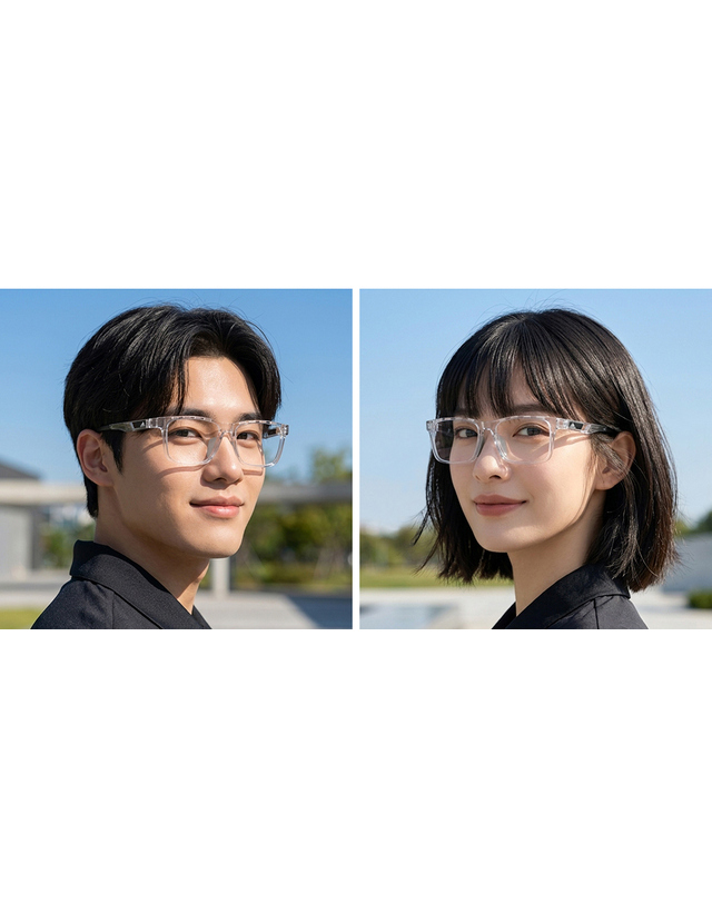 아디다스 [명품] 아디다스 남성 여성 공용 안경테 스포츠 패션 투명 사각 뿔테 아시안핏 160482316 착용컷