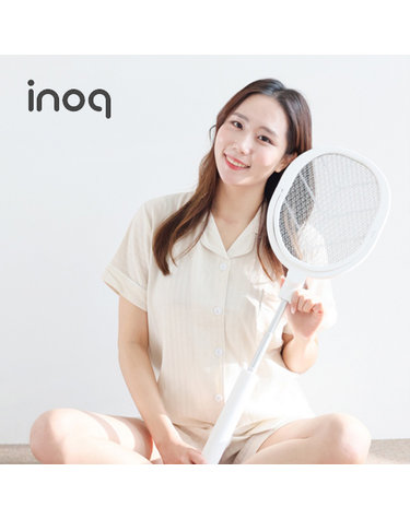 [이노크아든] 90도회전 길이조절 3단접이식 무선 전기 모기채 모기퇴치기 IA-iB800