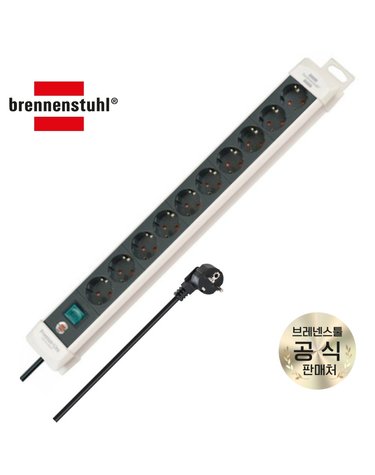 [브레넨스툴] 프리미엄라인 고용량 멀티탭 10구 화이트&블랙 3m