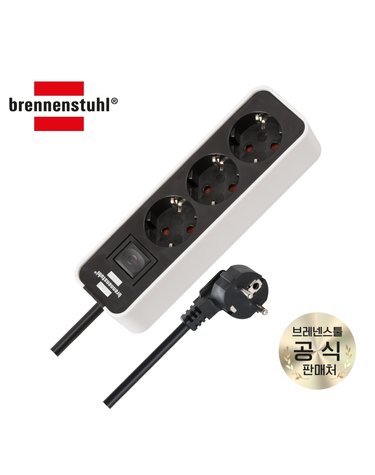 [브레넨스툴] Ecolor 고용량 멀티탭 3구 화이트 1.5m