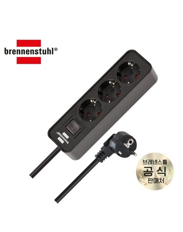 [브레넨스툴] Ecolor 고용량 멀티탭 3구 블랙 1.5m
