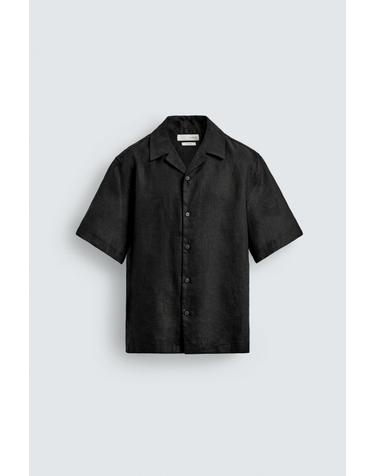 자라 린넨 릴랙스핏 반팔 셔츠 블랙 5070/904/800 BLACK